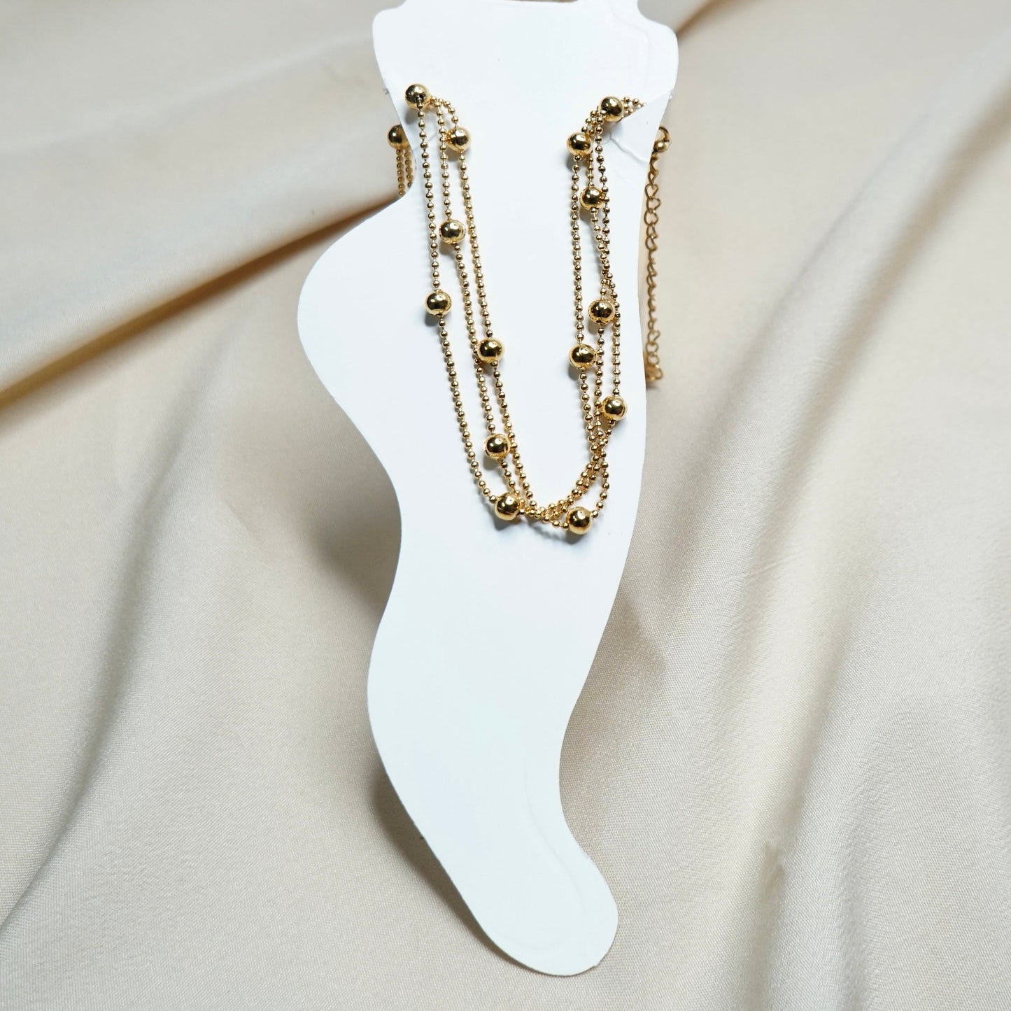 Twinkle Trails Triple Layer Beaded Anklet