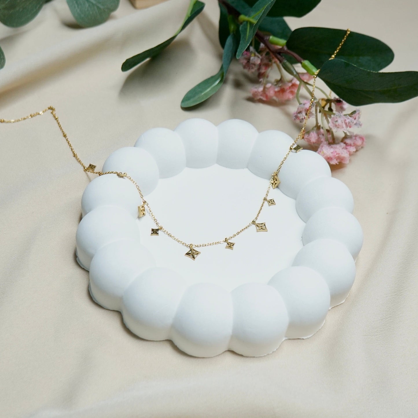 Floral Square Mini Charms Chain