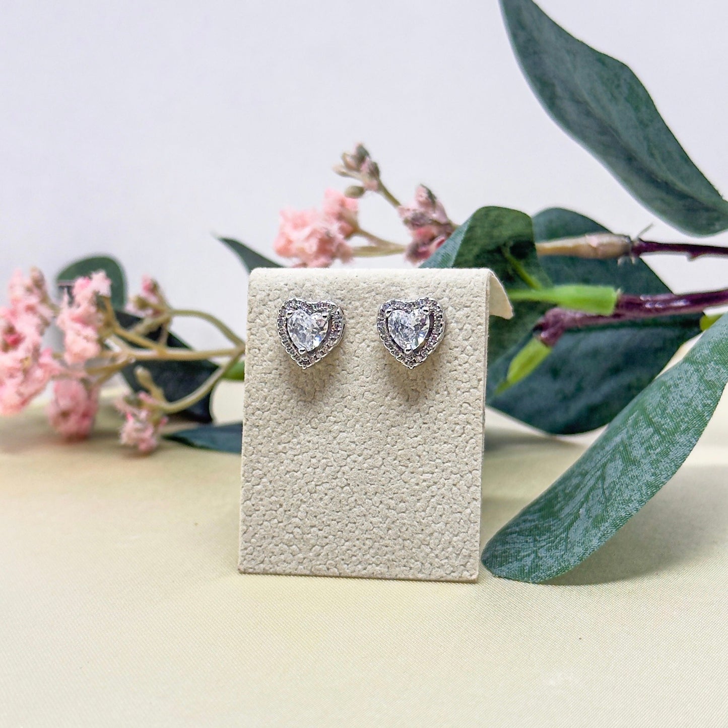 Heart Solitaire Earrings
