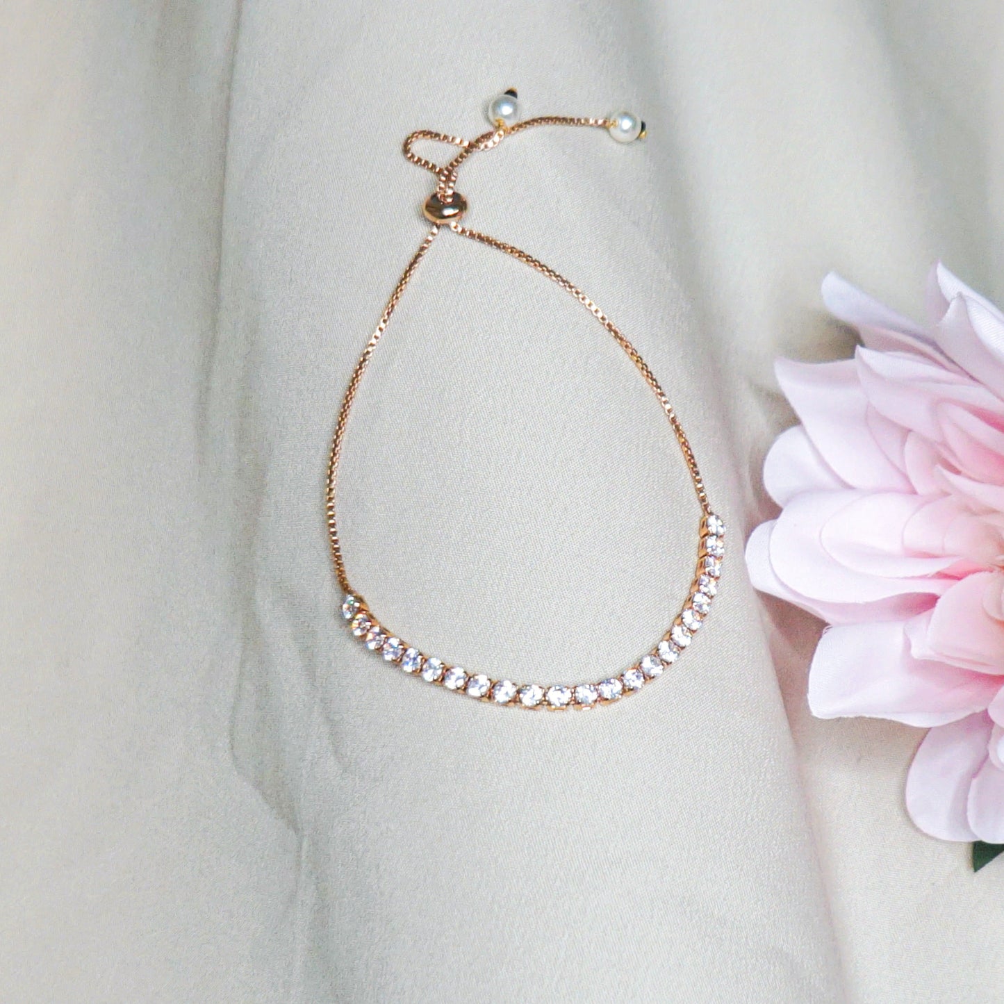 White Stone Chain Bracelet