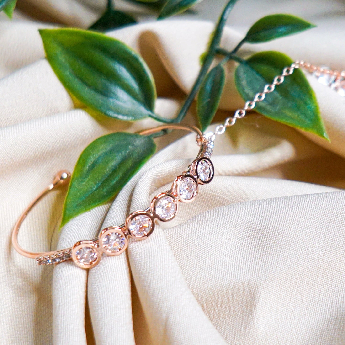 Stone Circle Ring Bangle Bracelet