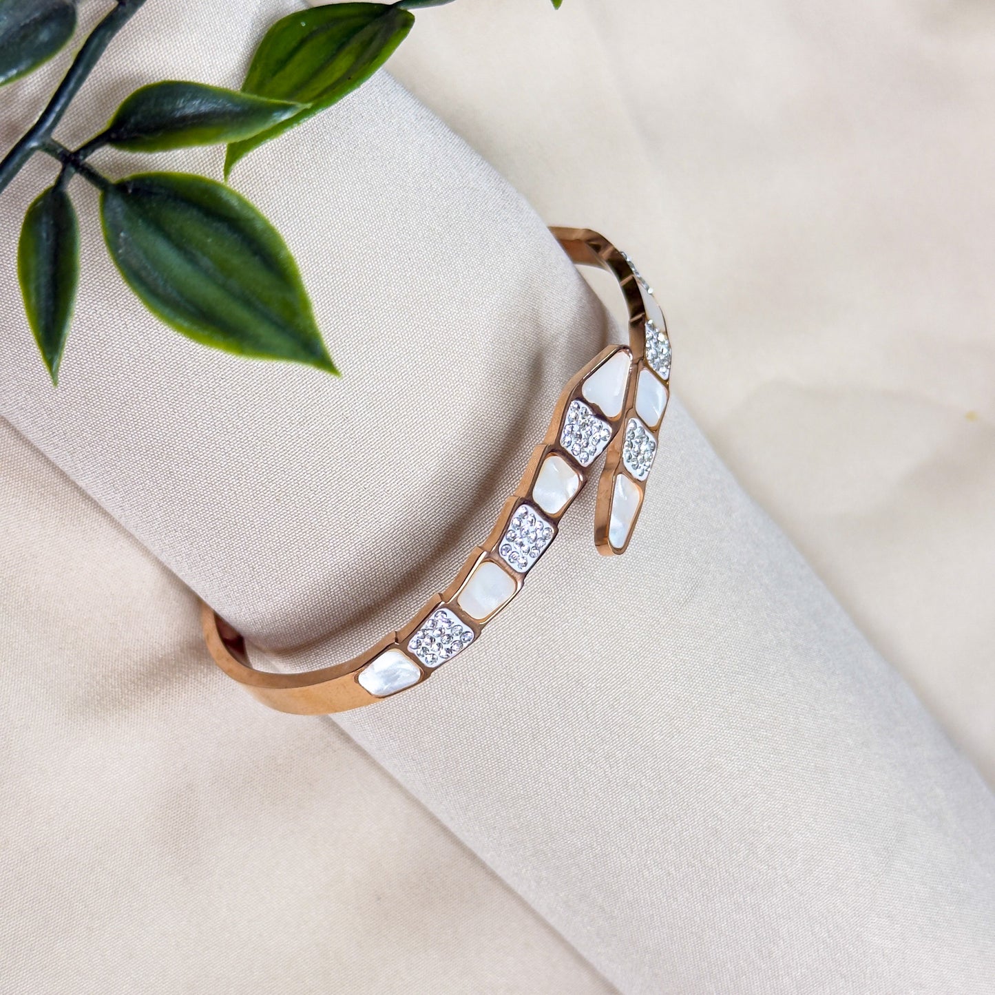 Serpent Luxe White Bracelet