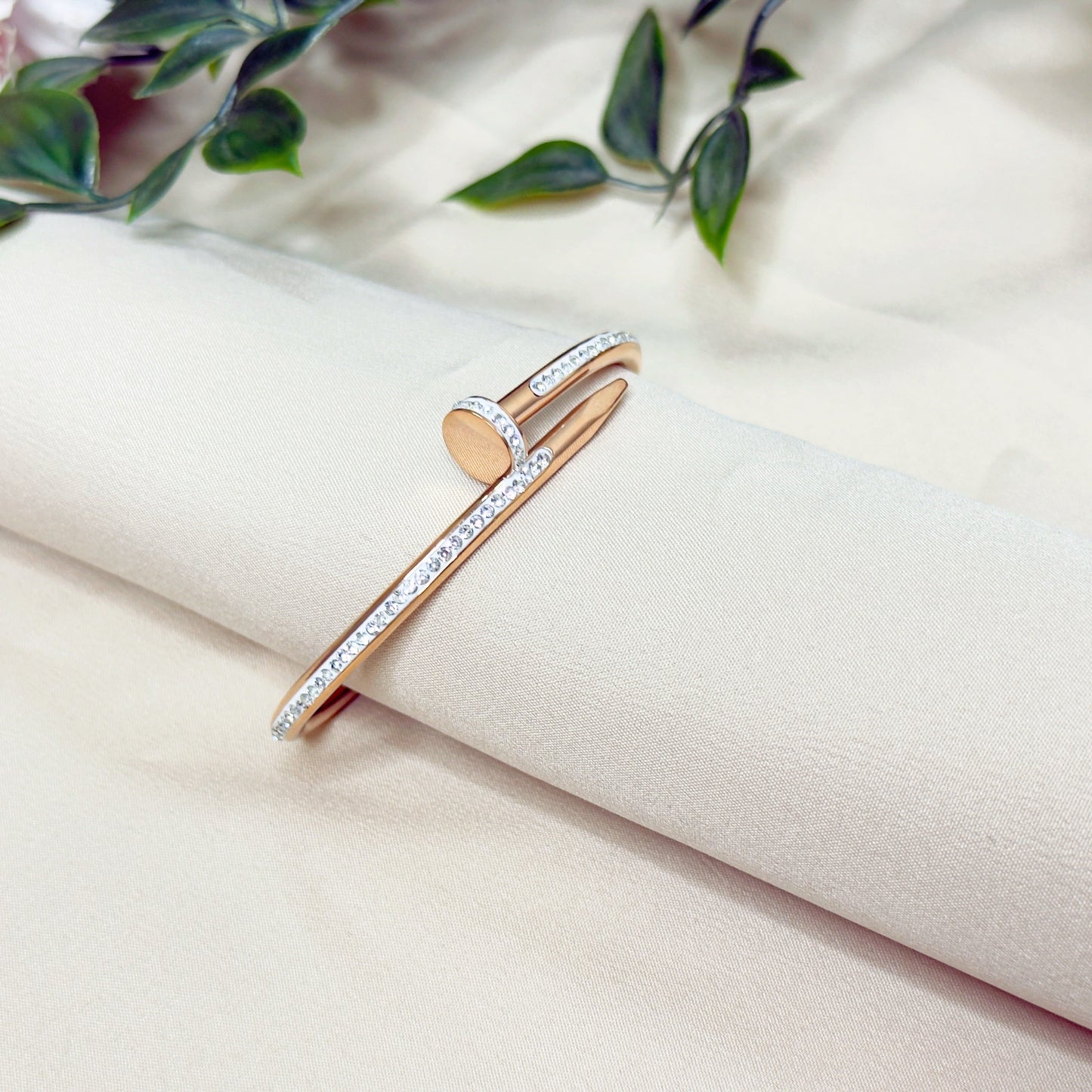 Nail White Stone Kada Bracelet