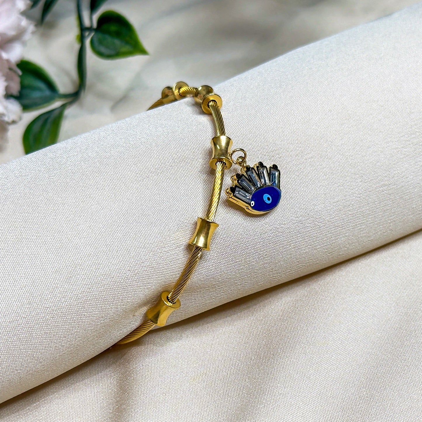 Evil Eye Crown Charm Bracelet