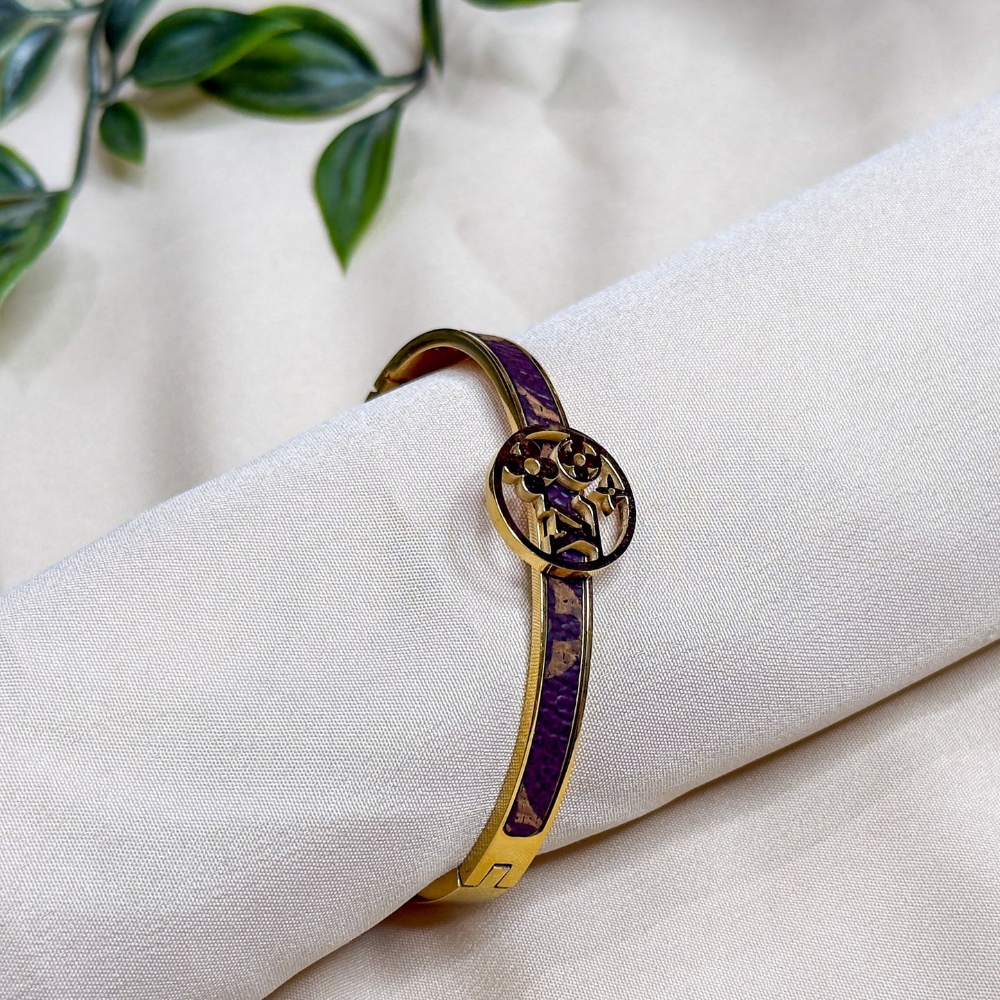 LV Brown Textured Kada Bracelet