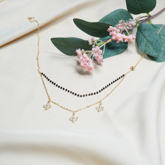 Mangalsutra Layered with Trio Floral Charm
