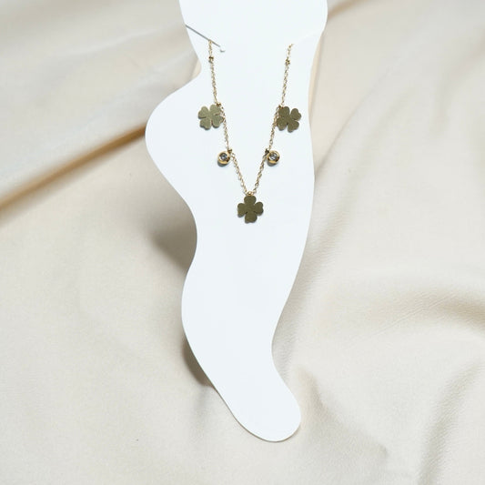 Clover with Solitare Anklet