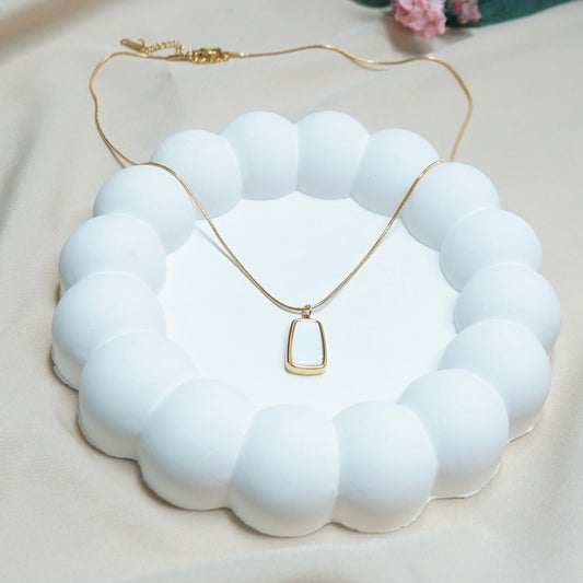 White Enamel Rectangle Chain