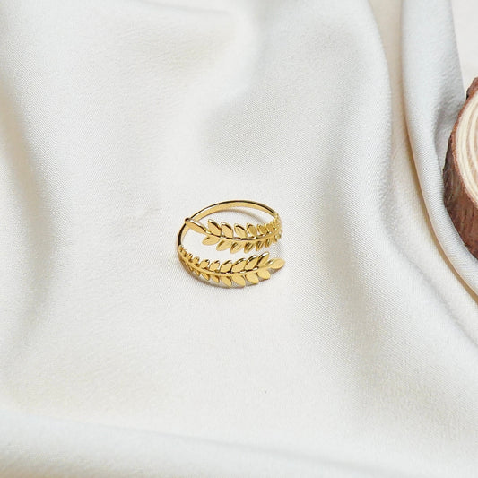 Twin Leaf Band Ring