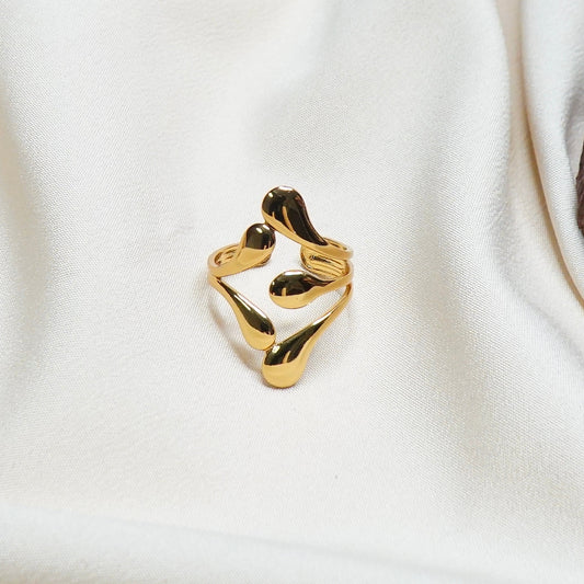 Golden Drop Bloom Ring