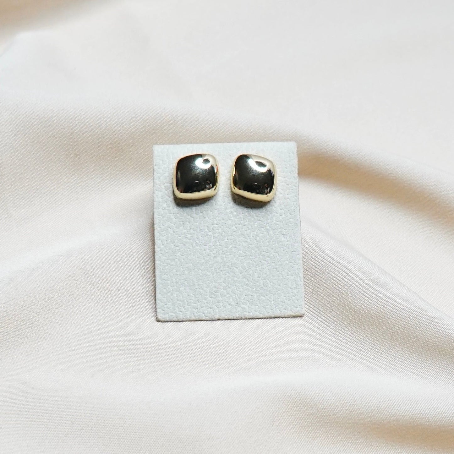 Curved Square Stud Earrings