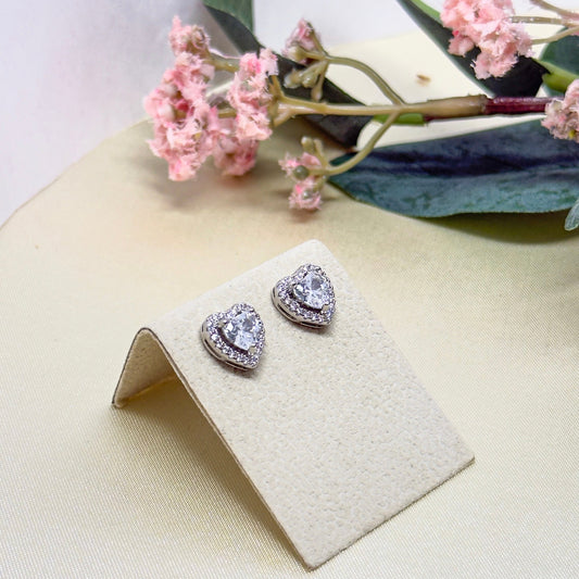Heart Solitaire Earrings