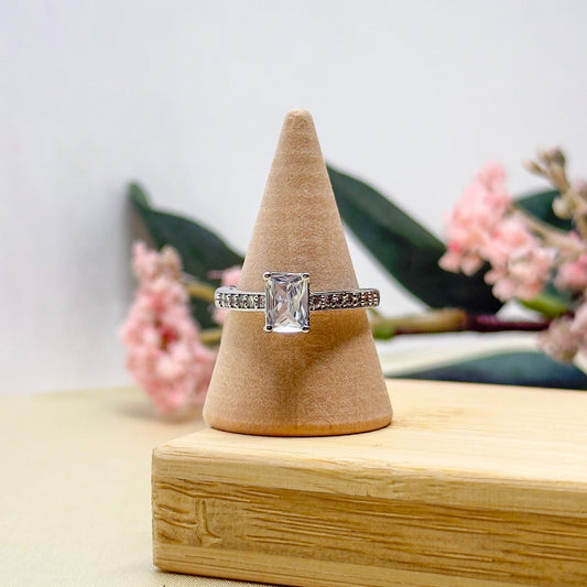 Rectangle Solitaire Ring