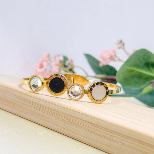 Roman Black White Kada Bracelet